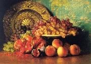 Figs, Pomegranates, Grapes and Brass Plate George Henry Hall